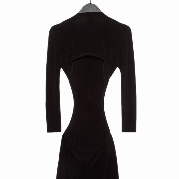 Norma Kamali Black Open-Back Stretch-Jersey Wide-Leg Jumpsuit - XS / FR 34 - Picture 4 of 15